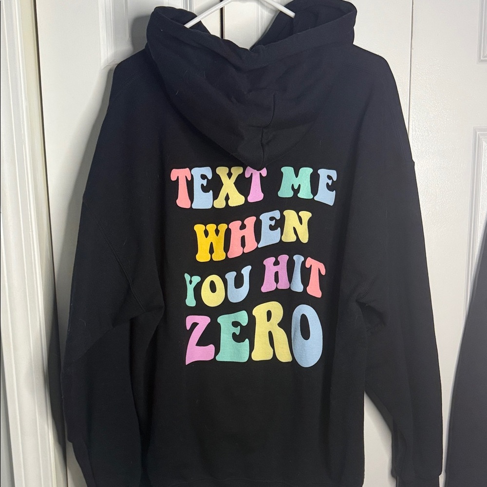 Black Hoodie with Colorful Text